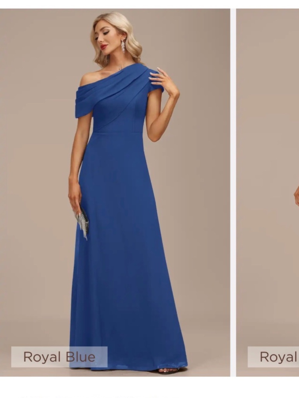 JJ’s House Kinslea - one shoulder pleated chiffon formal maxi dress